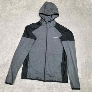 Columbia Womens Full Zip Hoodie Omni Wick Shade Black Gray Size M